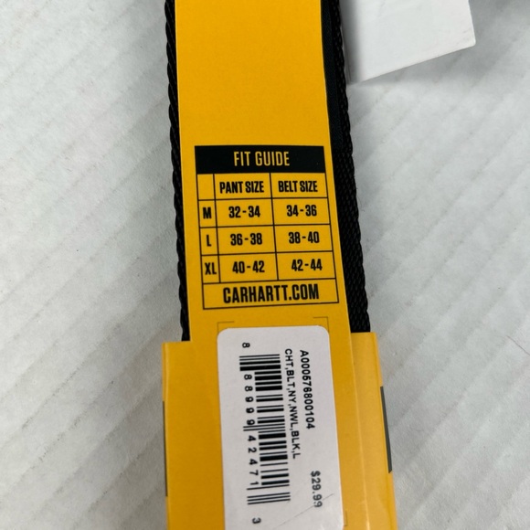 Carhartt Nylon Webbing Belt in Black men’s large pant size 36-38 - Picture 3 of 6